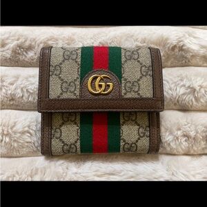 GUCCI OPHIDIA GG SUPREME FRENCH FLAP WALLET-      523173 2149